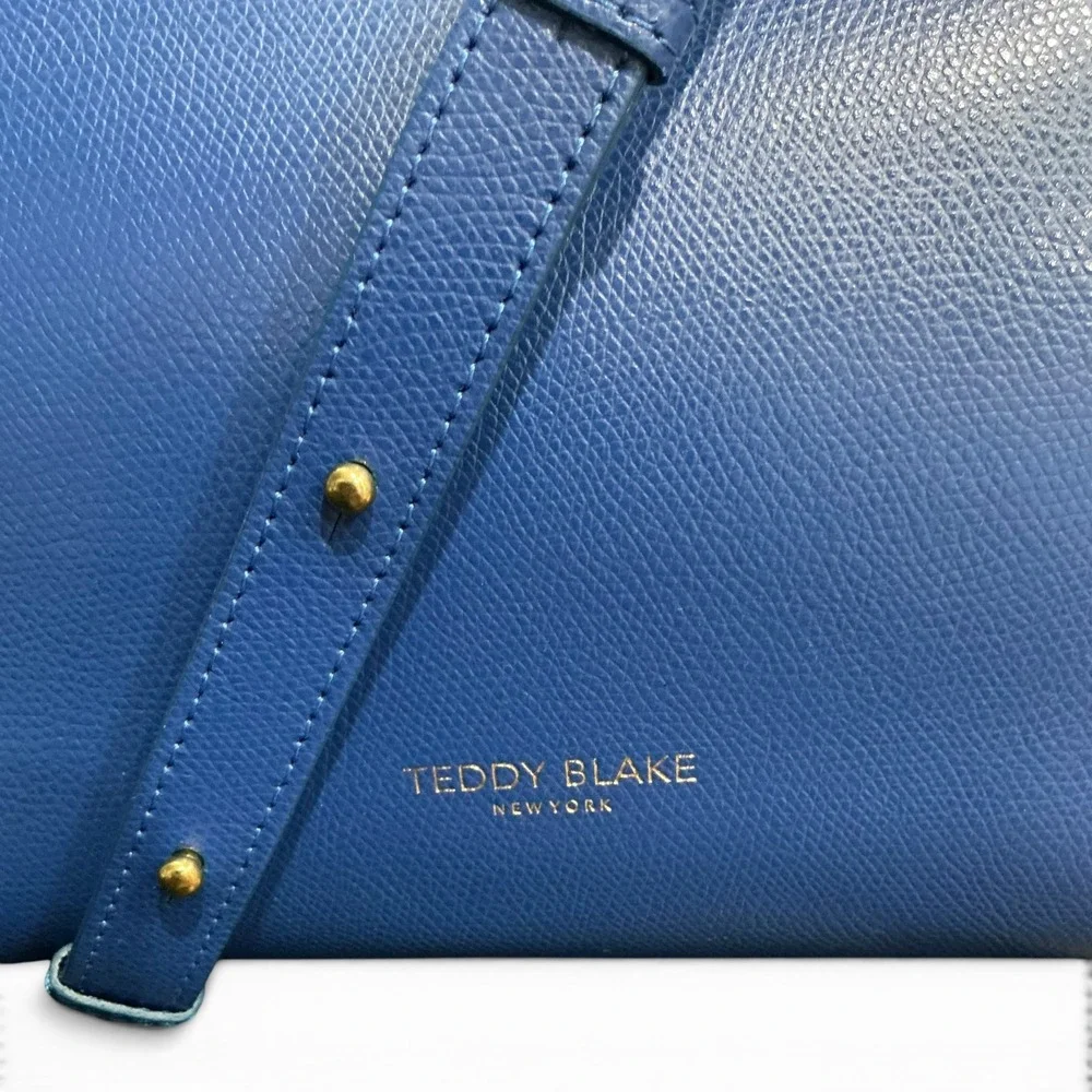 Teddy Blake Vera Palmellato 14 Bag Royal Blue Italian Leather Satchel Purse